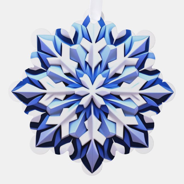 Carte Décorative Flocon de Neige Bleu Détaille (Recto)