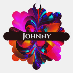 Carte Décorative Floral moderne Art Abstrait Rouge Bleu Motif #07