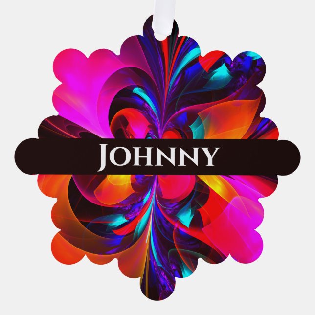 Carte Décorative Floral moderne Art Abstrait Rouge Bleu Motif #07 (Recto)