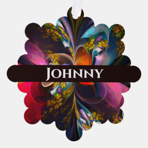 Carte Décorative Floral moderne Art Abstrait Rouge Bleu Motif #13