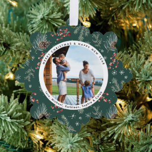 Carte Décorative Flores de Noël   Photo botanique rouge et verte