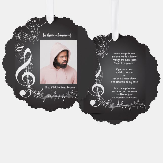 Carte Décorative Fond de notes de musique pour souvenir de service  (Recto/Verso)