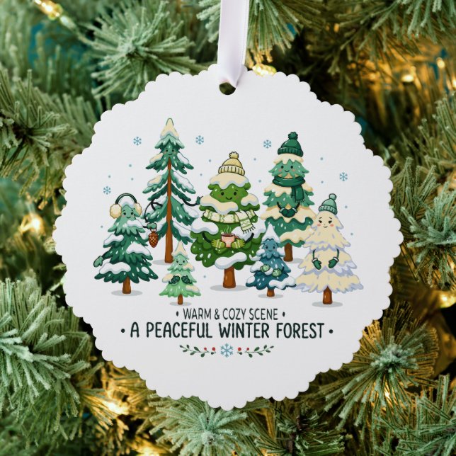 Carte Décorative Forêt d'hiver confortable avec des arbres (Insitu (Arbre))