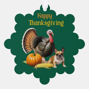 Carte Décorative French Bulldog Thanksgiving French Bulldog