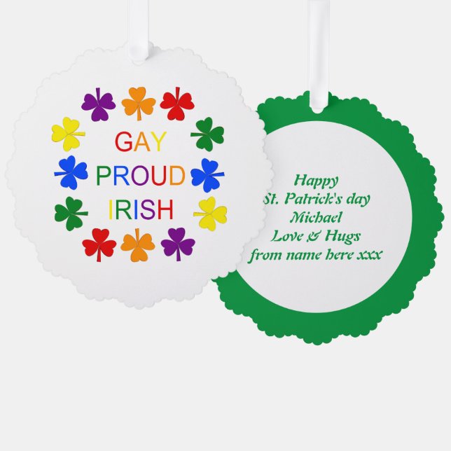 Carte Décorative Gay Fier Irlandais LGBT Rainbow Shamrocks (Recto/Verso)