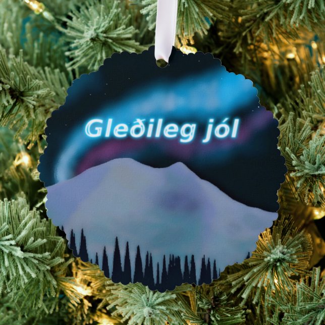 Carte Décorative Gleðileg Jól - Blue Aurora (Insitu (Arbre))