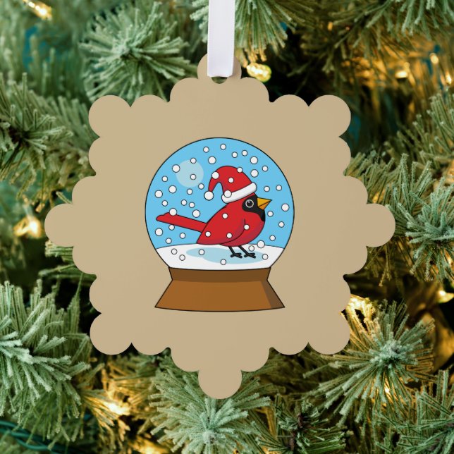 Carte Décorative Globe des neiges avec cardinal rouge mignon (Insitu (Arbre))