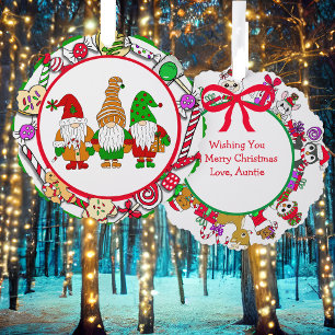 Carte Décorative Gnomes personnalisés et bonbons de Noël