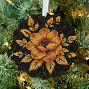 Carte Décorative Golden Bloom Floral