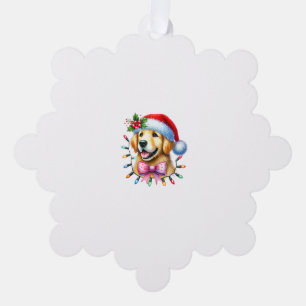 Carte Décorative Golden Retriever Chien Coquette Bow Christmas Matc