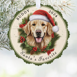 Carte Décorative Golden Retriever Chien Noël