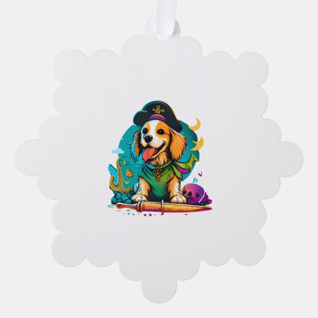 Carte Décorative Golden Retriever Chien Pirate (Recto)