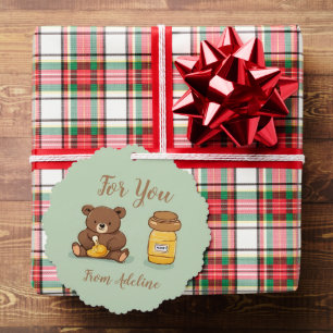 Carte Décorative Grand ours en miel mignon étiquette cadeau