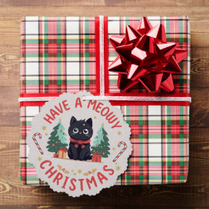 Carte Décorative Grumpy Black Chat Purrfect Meowect Noël