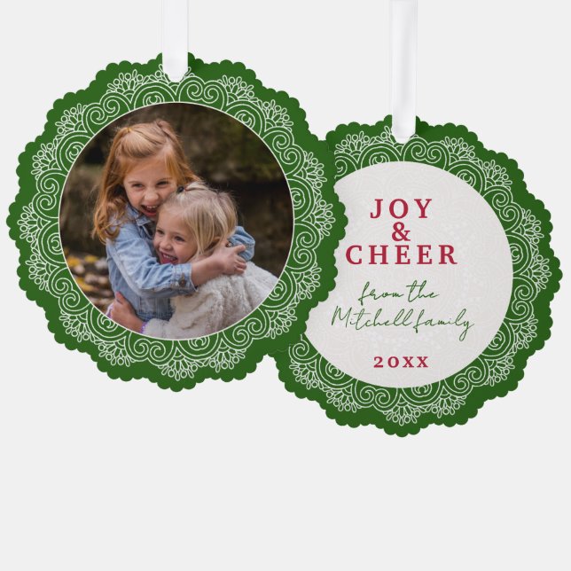 Carte Décorative Guirlande De Mandala Blanche Ivoire Personnalisée  (Recto/Verso)