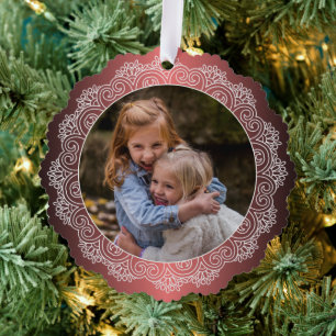 Carte Décorative Guirlande Mandala Blanche Personnalisée Sur Faux R