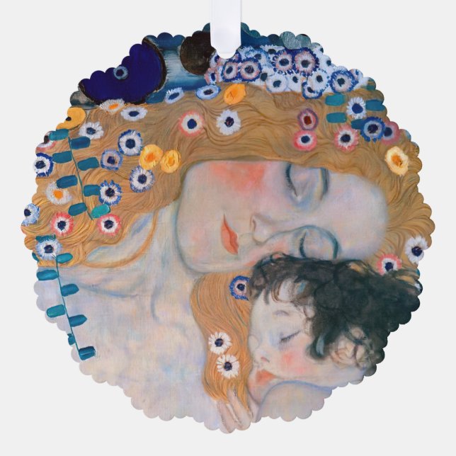 Carte Décorative Gustav Klimt - Mère et Enfant (Recto)