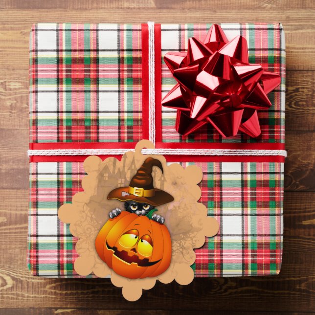 Carte Décorative Halloween Cute Kitty Witch et ami Citrouille (Insitu (Cadeau))
