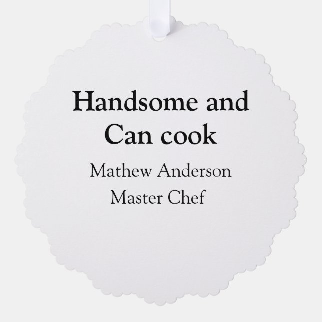 Carte Décorative Handsome et peut cuisiner ajouter nom maître chef  (Recto)