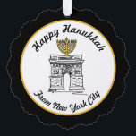 Carte Décorative Hanoukka heureuse du Carré de NYC Menorah Washingt<br><div class="desc">Design présente une illustration originale du Carré Arch de Washington de NYC,  "habillé" pour Hanoukka avec une menorah en haut. Ne vois-tu pas ce que tu cherches ? Vous avez besoin d'aide pour la personnalisation ? Contactez Rebecca pour avoir quelque chose créé juste pour vous !</div>