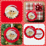 Carte Décorative Ho Ho Ho Père Noël t'aime Noël Rouge mignon<br><div class="desc">Ho Ho Ho ! Joyeux Noël et un joyeux Noël aussi avec un visage de Père Noël mignon sur une carte de voeux de Noël amusant et festif ou une étiquette cadeau qui peut être utilisé comme un ornement qui est amusant pour toute personne jeune dans le coeur. Son texte...</div>