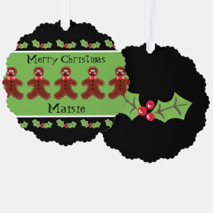 Carte Décorative Homme en pain d'épice de Noël personnalisé