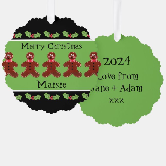 Carte Décorative Homme en pain d'épice de Noël personnalisé (Recto/Verso)