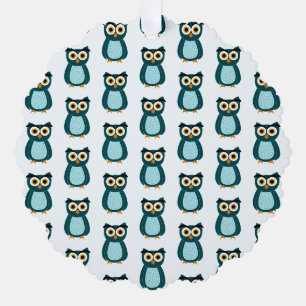 Carte Décorative Illustration de la chouette bleue