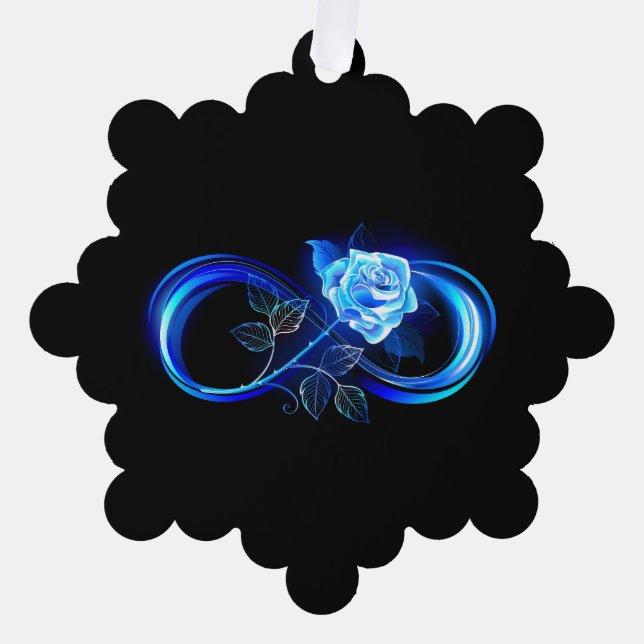 Carte Décorative Infini lumineux avec rose bleue (Recto)