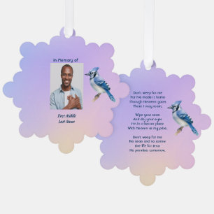 Carte Décorative Jardin de geai bleu aquarelle Memorial chrétien