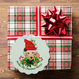 Carte Décorative Jaune Labrador Retriever Cadeaux de Noël