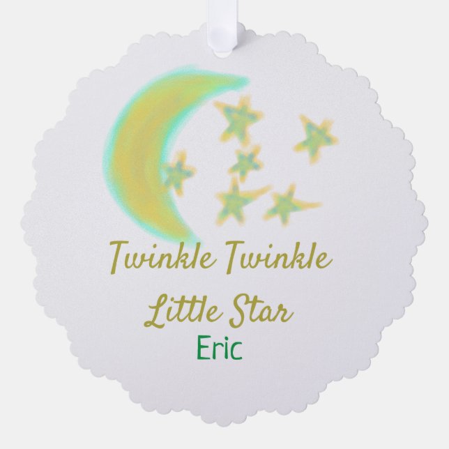 Carte Décorative Jaune vert scintille Twinkle Little Star ajouter l (Recto)