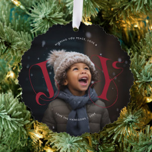 Carte Décorative JOIE Élégante   Photo de vacances de Noël