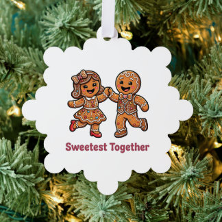 Carte Décorative Joli Couple en Pain d'Épice le Plus Mignon Ensembl