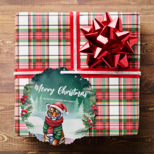 Carte Décorative Joli zoo de tigres Père Noël Noël Fête Famille Enf