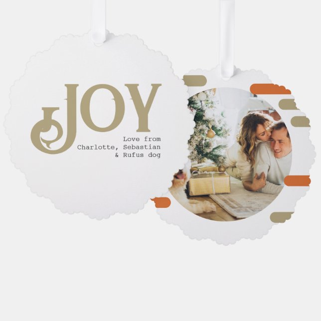Carte Décorative Joy Photo Noël Personnalisé (Recto/Verso)
