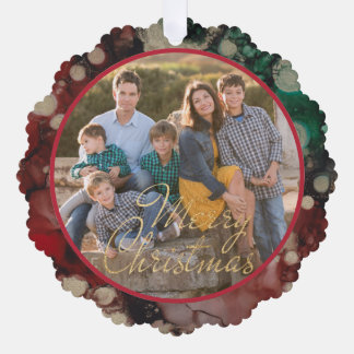 Carte Décorative Joyeuses nuances de Noël des verts et des rouges M
