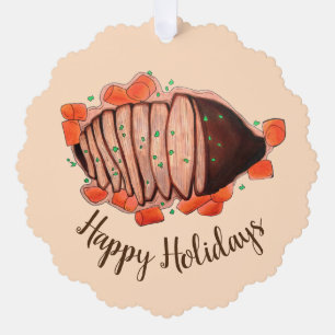 Carte Décorative Joyeuses Vacances Braisé Brisket Cuisine juive