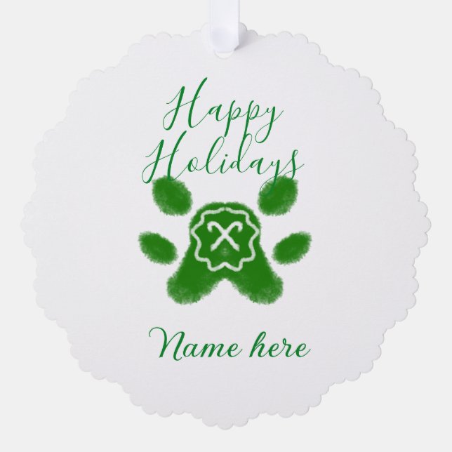 Carte Décorative Joyeuses vacances chien vert animal de sucre de ca (Recto)