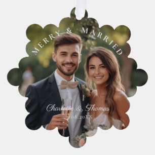 Carte Décorative Joyeux et marié ! Élégant, Simpel, Photo