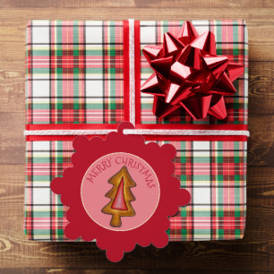 Carte Décorative Joyeux Noël Arbre de Noël Vitrail Cookie