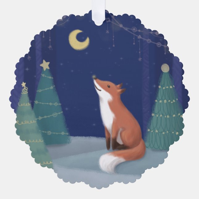 Carte Décorative Joyeux Noël : Art Illustration Fox (Recto)