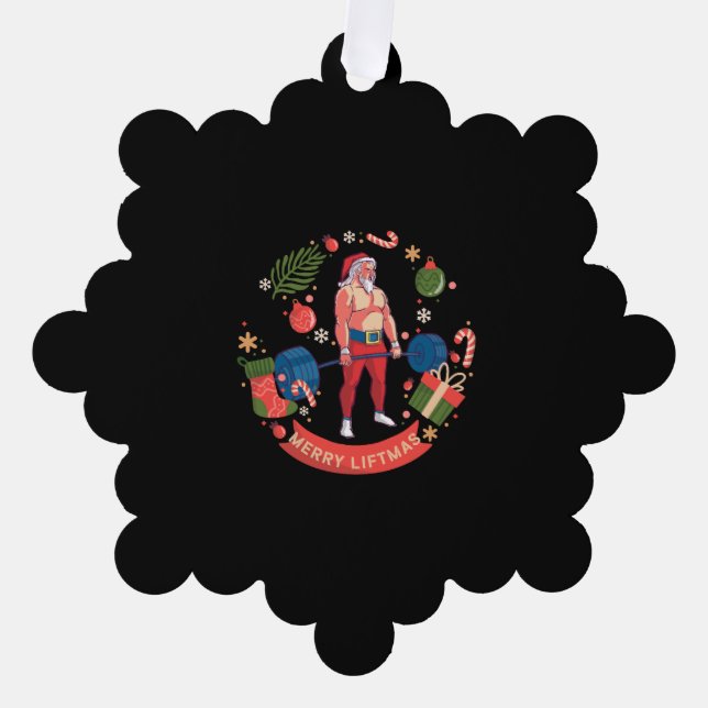 Carte Décorative Joyeux Noël Bodybuilder Gym entraînement (Recto)