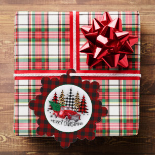 Carte Décorative Joyeux Noël camion et arbres