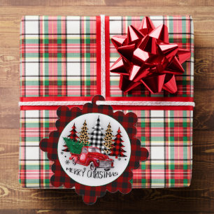 Carte Décorative Joyeux Noël camion et arbres