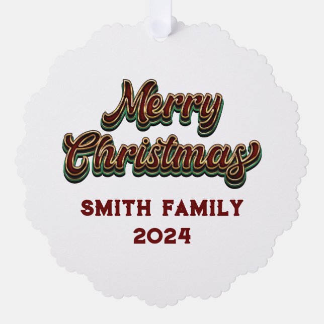 Carte Décorative Joyeux Noël - Correspondance familiale (Recto)