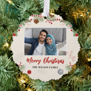 Carte Décorative Joyeux Noël Dessiné à la Main Une Photo