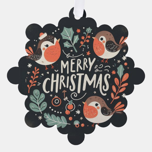 Carte Décorative Joyeux Noël mignon Renards et lapins Favoriser les (Recto)