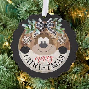 Carte Décorative Joyeux Noël Ours Neige Flèches