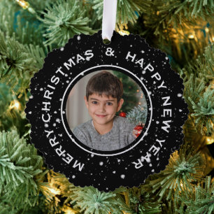 CARTE DÉCORATIVE JOYEUX NOËL PHOTO PERSONNALISÉE BONNE ANNÉE